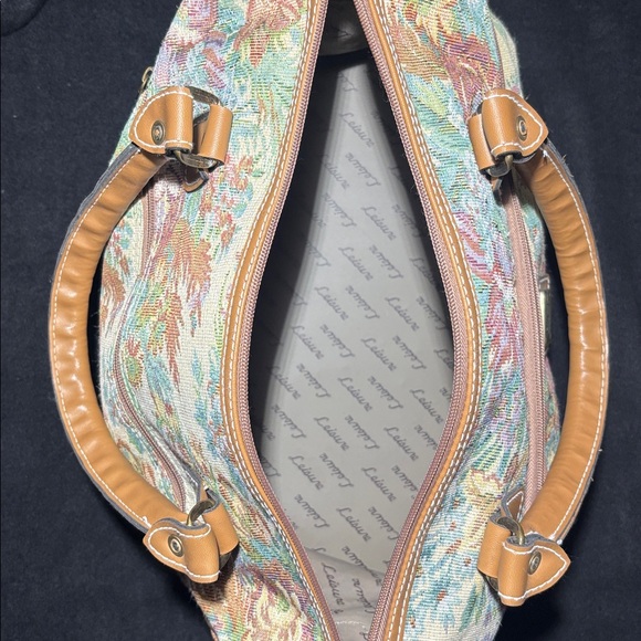 Floral Tapestry oversize Handbag top handle travel doctor style speedy shape - Picture 11 of 16